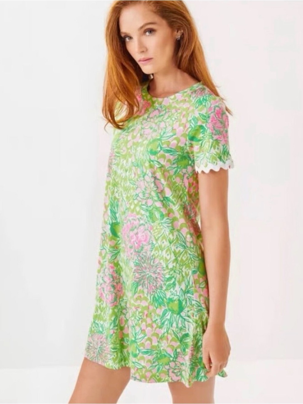Lilly Pulitzer Cody Green & Pink Floral Midi Dress